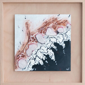 abstraktes handgemaltes Acrylbild Risse in pink 2