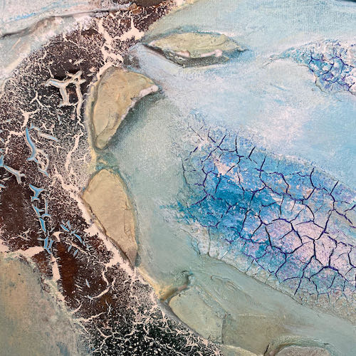 Detailansicht abstraktes Acrylbild maritim The Reef 2