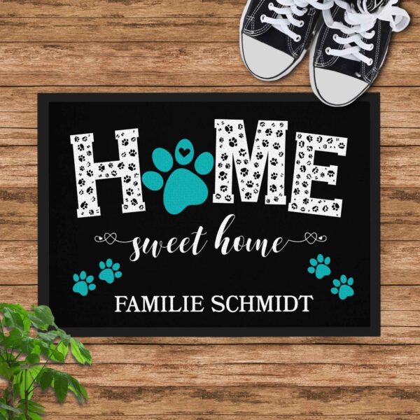 Produktbild FFussmatte Haustiere personalisiert Home Sweet Home blau