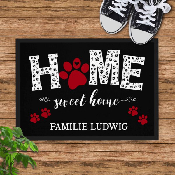 Produktbild FFussmatte Haustiere personalisiert Home Sweet Home rot
