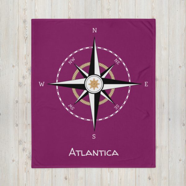 maritime Tagesdecke Kompass aubergine