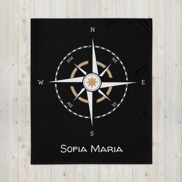 maritime Tagesdecke Kompass schwarz