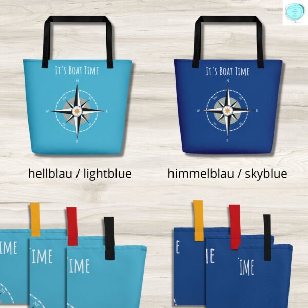 Produktbild maritime Tasche Kompass himmelblau + hellblau
