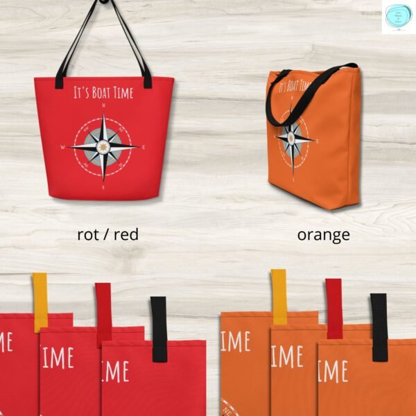 Produktbild maritime Tasche Kompass rot + orange