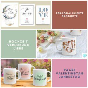 personalisierte Produkte Paare / Hochzeit / Valentinstag
